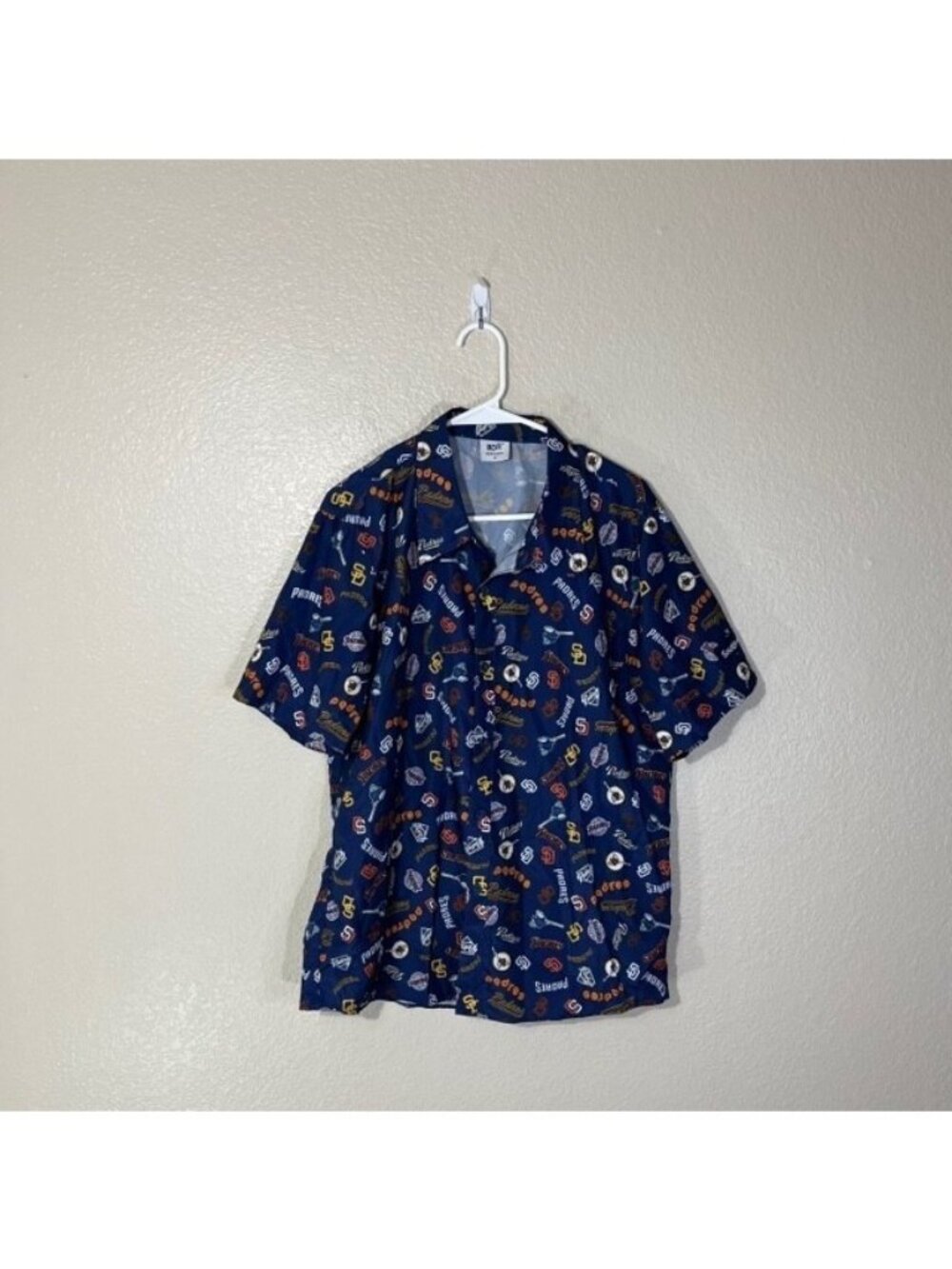San Diego Padres Shirt Mens Medium BDA Button Up Hawaiian MLB Stadium Baseball